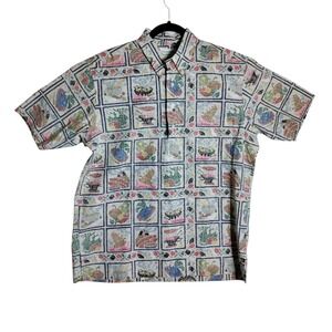 Reyn Spooner Dietrich Varez Collection Mens Large Cooking Print Popover Shirt
